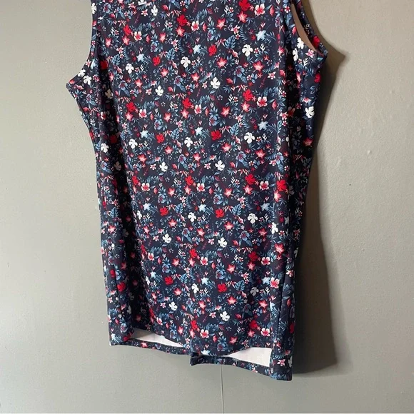 Columbia keyhole back Floral Sleeveless Tank Top - Blue and Red size small - Picture 3 of 12
